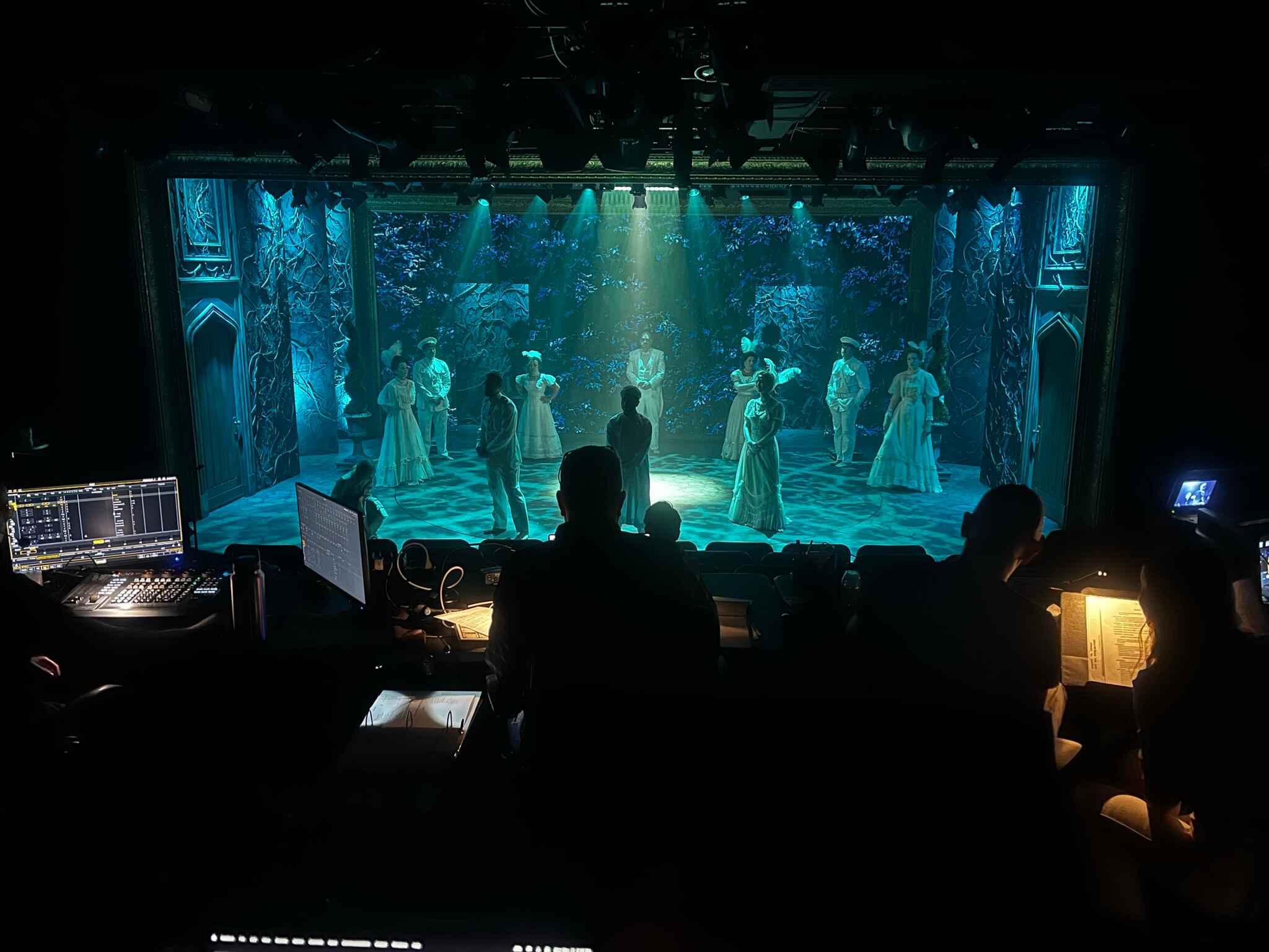 An image taken by Hudson Schlumberger of the Secret Garden set during tech week.